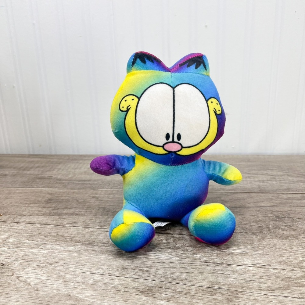 Garfield‎ 32cm Plush Nickelodeon Stuffed Toy Rainbow Tie Dye Gradient Licensed